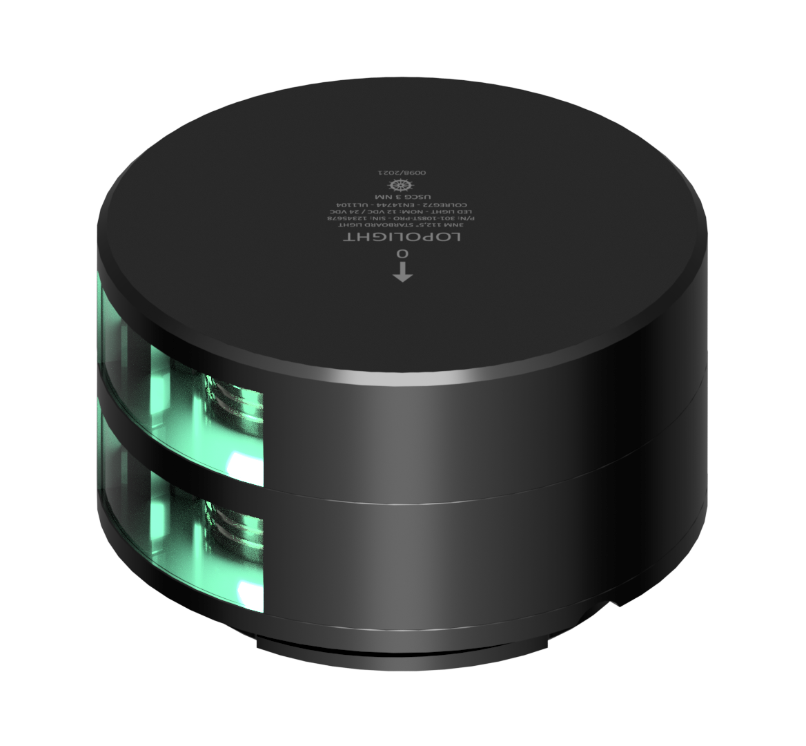 3nm 112,5° Green, dbl, ice cl., black - LIGHT ONLY